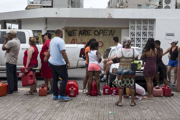 Residents line up for gasoline in San Juan, Puerto Rico on Friday, September 22nd. (Alex Wroblewski/Getty Images)
